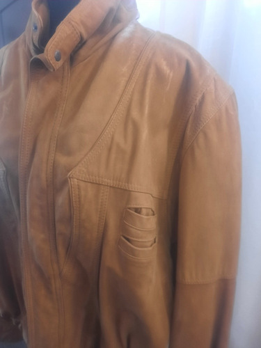 Campera Cuero Natural Talle Xl Hay Que Cambiar Forro (Usado)