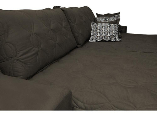 Sofá Retrátil 3,12m Pocket Cama Inbox Supreme Suede Café Desenho do tecido Liso
