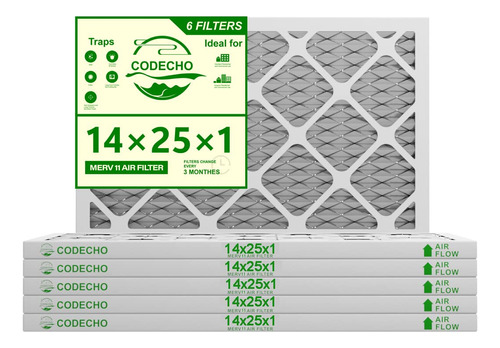 Filtro Horno Hvac Aire Para Ca Plisado 14 X 25 1 Ventilacion