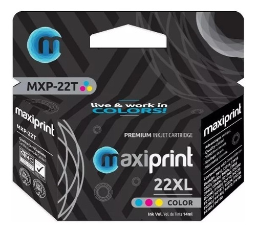 Cartucho De Tinta  Maxiprint Hp 22xl Tricolor 