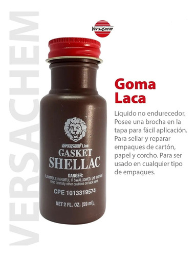 Goma Laca 59 Ml  Versachem Sellos Empacaduras