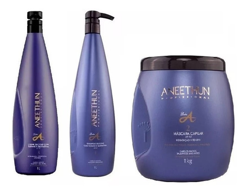 Kit Aneethun Grande Linha A - Masc + Shampoo + Creme Silic.