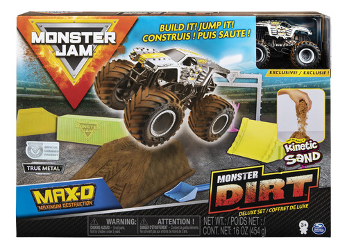 Monster Jam, Max D Monster Dirt Deluxe Set, Con 16 Onzas De.