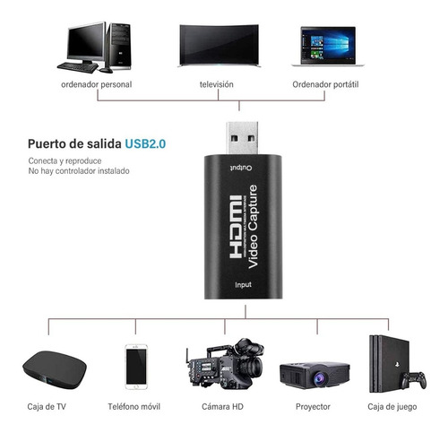 Imagen 2 de 7 de Tarjeta De Captura De Video Hdmi 2.0 A Usb Fhd