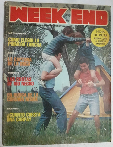 Revista Weekend N° 38 Noviembre 1975 Caza Pesca Camping 