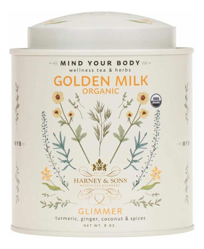 Harney & Sons Golden Milk Powder, Curcuma, Jengibre, Coco,..
