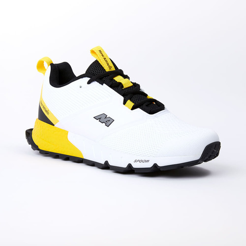 Zapatillas New Athletic Running Spoom49 Blanco Con Amarillo 