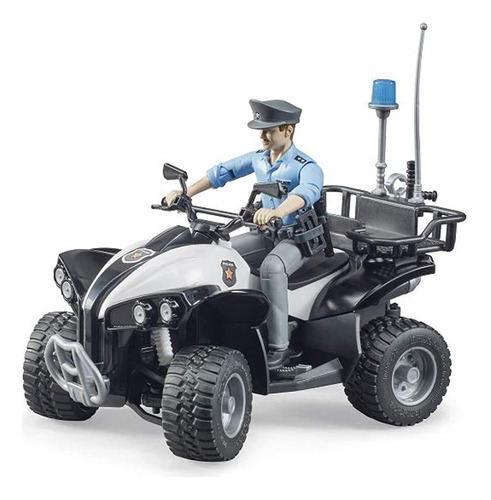 Moto Quad Con Figura De Policía Color Blanco