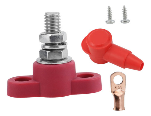 M10 Terminal Block Stud 3/8inch Power Unit Junction Vermelho