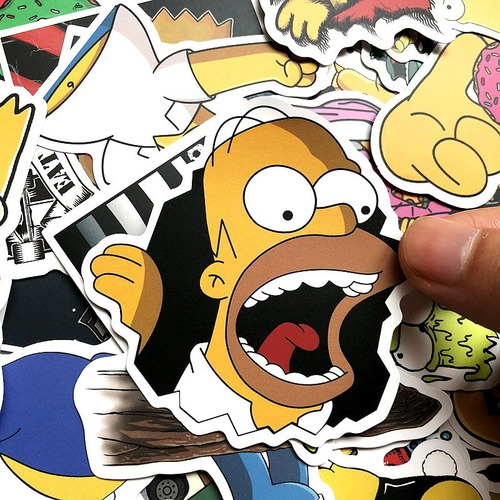 Set Calcomanias 100 Stickers Lisa Marge Bart Los Simpsons