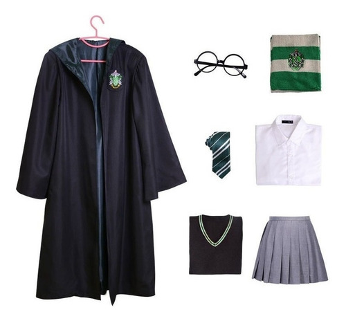 Gryffindor Conjunto Uniforme Niña Hermione Disfraz Capa Fal