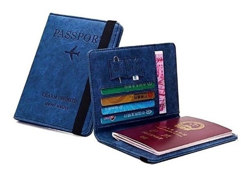 Porta Pasaporte Azul Cool Bags