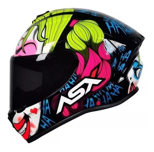 Capacete Asx Draken Queen Brilho Preto/amarelo/pink