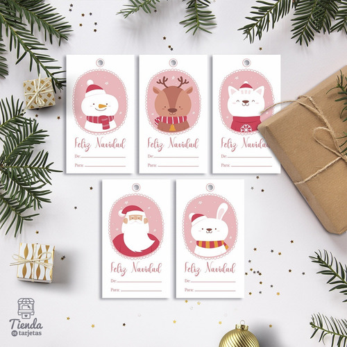 Imagen 5 de 5 de Etiquetas Navideñas Colgantes Tags Para Imprimir Navidad