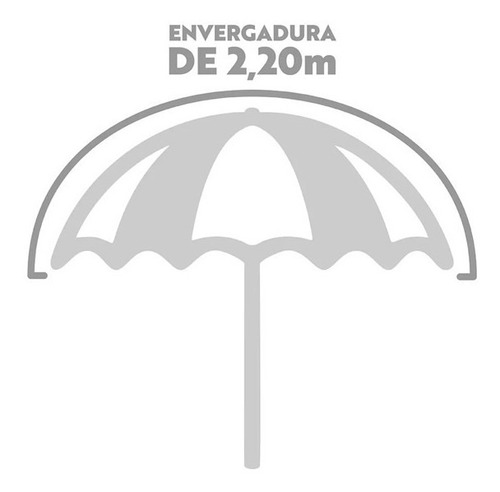 Guarda Sol Sky 2,2 Metros Poliéster Alumínio Grande Azul Mor