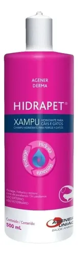 Shampoo Dermatológico Agener União Hidrapet 500mL P/ Cães e Gatos