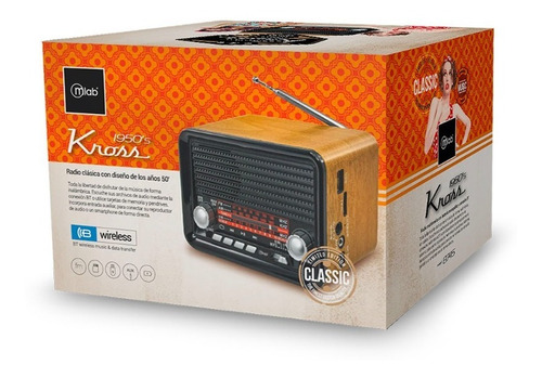 Imagen 3 de 3 de Radio Vintage Recargable Bt Microlab Kross - Revogames