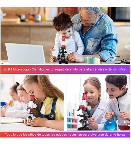 Microscopio Optico Monocular 1200x Para Niños Escolar Prueba