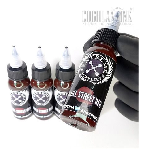 Imagen 6 de 8 de Tinta Tattoo Extreme Wall Street Red X 1oz Tatuajes Tatuar
