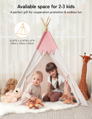 Carpa Tipo Tipi Besrey Para Niños Con Tapete Acolchado Y Cad
