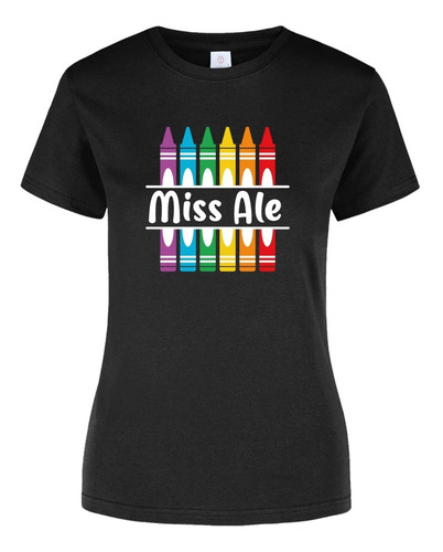 Playera Para Maestros Personalizable Crayolas Dama Cab 15pz