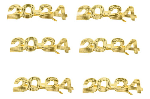 Gafas Pasta 2024 Año Nuevo Happy New Year X 6 Unidades