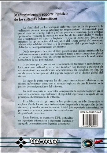 Mantenimiento Y Soporte Logístico De Los Sistemas Informátic (Usado)