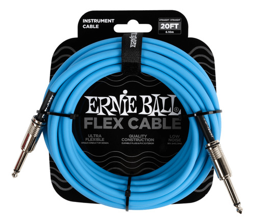 Cable De Audio Ernie Ball 6.10 Mts. Recto/recto Azul 6417