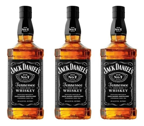 Whisky Jack Daniels 750 Ml Importado Pack 3 Unidades