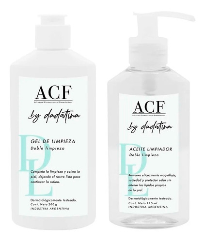 Acf By Dadatina Gel De Limpieza Facial + Aceite Limpiador