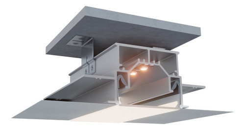 Perfil Linea De Luz P/ Placas De Yeso Con Difusor Opal X1mt