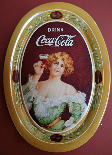 Coca Cola 1973 Mini Bandeja Reproducción Diseño De 1906