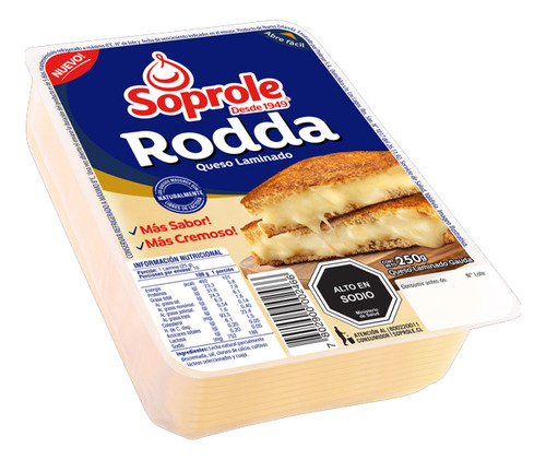 Pack 2 Unids. Queso Rodda Soprole Laminado 250g