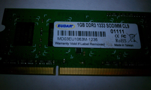 Memoria Ram Ddr3 1gb Pc3 1333 Laptop Eudar