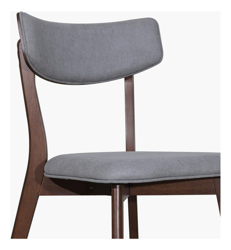 Juego Comedor Nogal Terra 4 Sillas Mesa 100cm Tapiz Gris