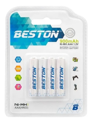 Baterías Pilas Recargables Aaa Pack X 4 Unidades Beston