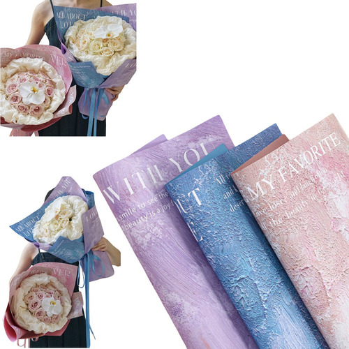 10 Folhas De Papel De Embrulho Dourado Para Buquês De Flores