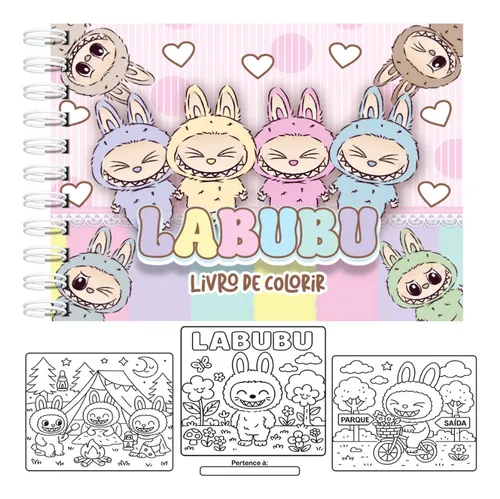 Livro De Colorir Labubu Estilo Bobbie Goods – 50 Folhas 180g