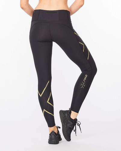 Calzas Compresión Mujer Speed Mid-rise - Black/gold - 2xu
