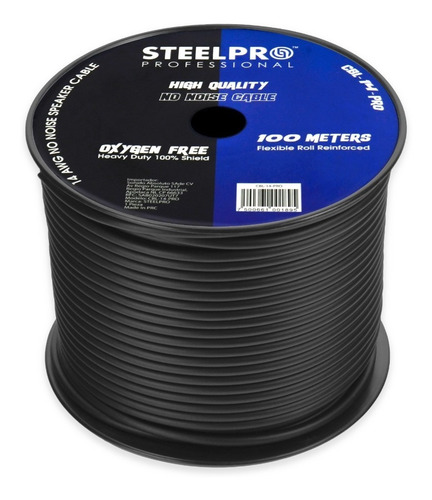 Imagen 2 de 4 de Carrete De Cable Xlr 100m Balanceado Profesional Steelpro