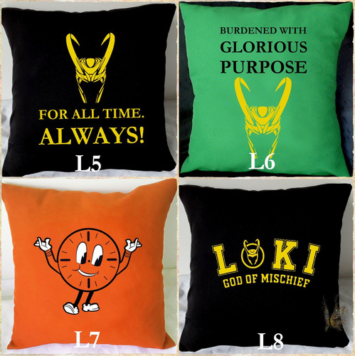 Almohadones 40x40 Estampas Loki Serie Marvel Disney Wilwarin