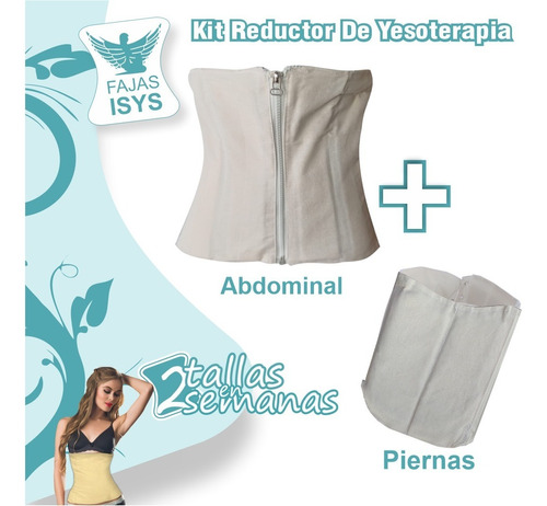 Kit Fajas De Yeso Abdominal Y Reductora Para Piernas De Yeso