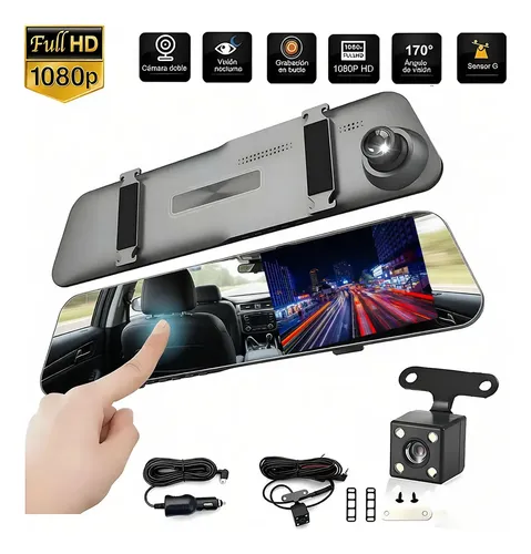 Câmera Veicular MALISTARRY 1080p para Carro com Lentes Duplas, Gravação Frontal e Traseira