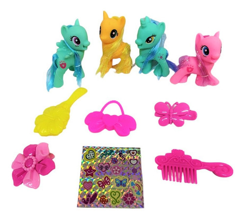 My Happy Horse Set X 4 Ponys Con Accesorios Jeg Fd13l20-9