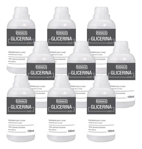 Glicerina Hidratante Para Corpo 100% Pura Farmax 100ml (c/9)