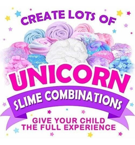 Kit De Slime Unicornio Suministros Brillantes Para Niños