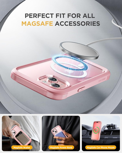 Funda Magnética Para iPhone 15, 15 Plus, 15 Pro, 15 Pro Max, Con Protector De Pantalla De Cristal, A Prueba De Caídas Militares, Protector Magsafe