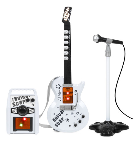 Guitarra Rock Amplificador Microfono Y Pie Ploppy 815129