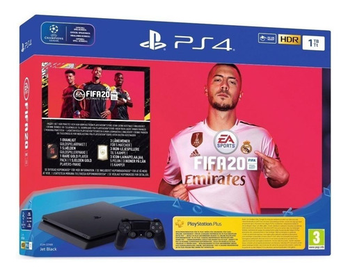 Imagen 2 de 4 de Sony PlayStation 4 Slim 1TB FIFA 20 Bundle color negro azabache