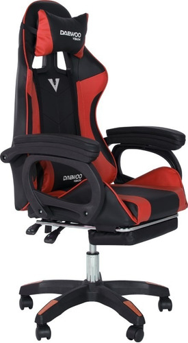 Imagen 2 de 10 de Silla Gaming Shooter Dw-sga001na Rotación 360° Rojo Daewoo